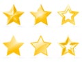 Set of shiny star icons