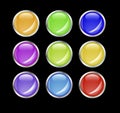 Set of shiny vector buttons. Royalty Free Stock Photo