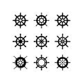 Set of Ship`s Wheel Logo Template Design