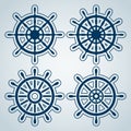 Set of ship steering wheels Royalty Free Stock Photo