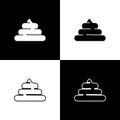 Set Shit icon isolated on black and white background. Vector Royalty Free Stock Photo