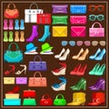 Set shoes, handbags and accessories