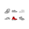 set of Shoes line art style icon collection, vector design and illustration template, logo for your company Royalty Free Stock Photo