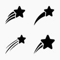 Set of Shooting Star Icons for Night and Celestial Illustration Royalty Free Stock Photo