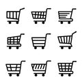 Set of Shopping Cart Flat Icon. Vector illustration Royalty Free Stock Photo