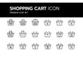 Set of shopping cart icons. Collection of web icons for online store. Royalty Free Stock Photo