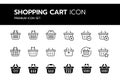 Set of shopping cart icons. Collection of web icons for online store. Royalty Free Stock Photo