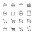 Set of shopping cart icons in modern thin line style. Royalty Free Stock Photo