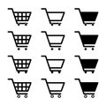 Set of shopping cart sale icon, market story shop vector illustration symbol isolated on white background Royalty Free Stock Photo