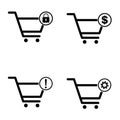 Set of shopping cart sale icon, market story shop vector illustration symbol isolated on white background Royalty Free Stock Photo