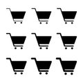 Set of shopping cart sale icon, market story shop vector illustration symbol isolated on white background Royalty Free Stock Photo