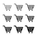 Set of shopping cart sale icon, market story shop vector illustration symbol isolated on white background Royalty Free Stock Photo