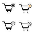 Set of shopping cart sale icon, market story shop vector illustration symbol isolated on white background Royalty Free Stock Photo