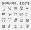 Set of shopping icons in modern thin line style. Royalty Free Stock Photo