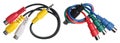 A set of short electrical audio video cables with color coded co Royalty Free Stock Photo