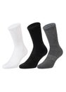 Set of short socks white, grey, black isolated on white background. Three pair of socks in different colors. Sock for sports