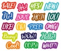 Set of short vector handwritten dialog phrases Royalty Free Stock Photo