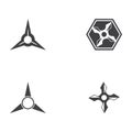 Set Shuriken icon illustration vector flat design