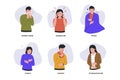 Set of sick people characters Royalty Free Stock Photo