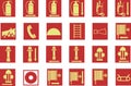 SET of signs ICONS fire and emergency