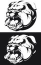 Silhouette Angry Bulldog Head Barking Biting