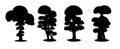 Set of silhouette of bonsai vector illustration on white background