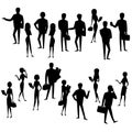 Set silhouette businessmen and business women isolated Royalty Free Stock Photo