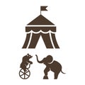 Set Of Silhouette Circus Icons