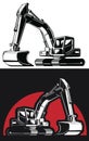 Silhouette Excavator Backhoe Digger Construction Shovel