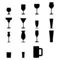 Set of silhouette glass Icons