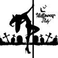 Set of silhouette image of Halloween witches. Witch, halloween, , cartoon, illustration, hat Royalty Free Stock Photo