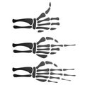 Set of silhouette skeleton hand, Royalty Free Stock Photo