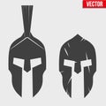 Set of Silhouette Spartan helmets Royalty Free Stock Photo