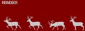 Set of silhouette walking reindeer Royalty Free Stock Photo