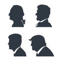 Set of silhouettes American presidents. Royalty Free Stock Photo