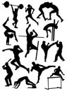 Silhouettes of athletes of various sports vector Royalty Free Stock Photo