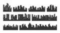A set of silhouettes of a big city, metropolis, capital
