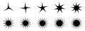 Set of silhouettes black stars shape icons vector and illustration graphic design collection