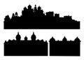 Set of silhouettes of buildings vector illustration