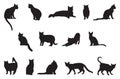 Set of silhouettes of cats vector illustration