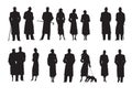 Set of silhouettes Characters Retro