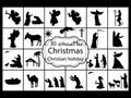 Set silhouettes Christmas Nativity. Christian holiday