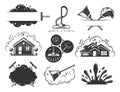Set of silhouettes of a cleaning service elements Royalty Free Stock Photo