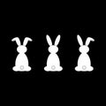 Silhouettes of a cute rabbits. Easter holiday. Rabbit from the back. Isolated vector illustration. Christmas. Close-up Royalty Free Stock Photo