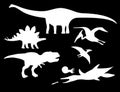 Dinosaurs and Jurassic dino monsters icons