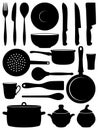 Set of silhouettes dishes.