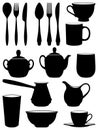 Set of silhouettes dishes.