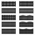 Set of silhouettes of fences, vector illustration