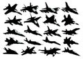 Set silhouettes of fighters.