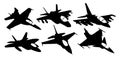 Set silhouettes of fighters.